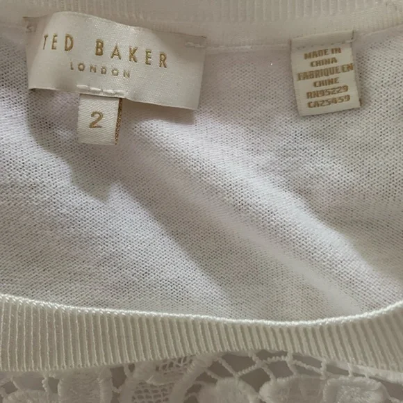 Ted Baker White Lace Short-Sleeve Blouse - Picture 5 of 11